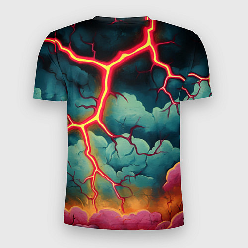 Мужская спорт-футболка Молнии в виде разлома / 3D-принт – фото 2