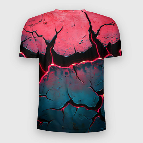 Мужская спорт-футболка Объемные разломы текстура / 3D-принт – фото 2