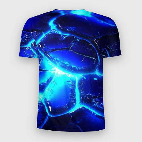 Мужская спорт-футболка Синие плиты лед / 3D-принт – фото 2