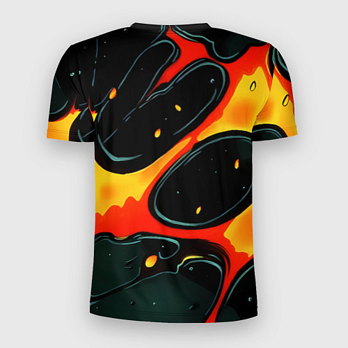 Мужская спорт-футболка Оранжевые разломы текстура / 3D-принт – фото 2