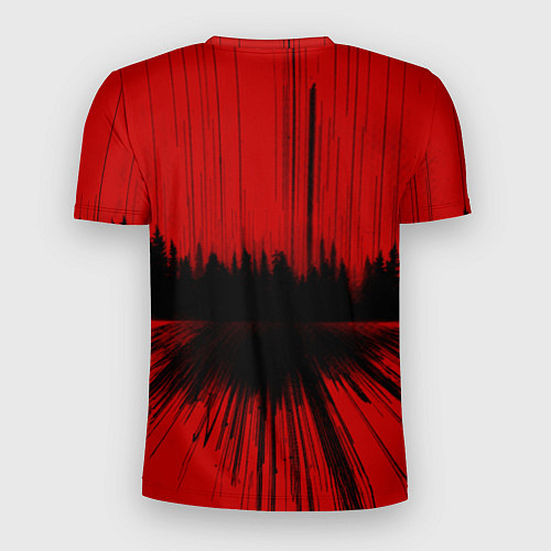 Мужская спорт-футболка Спорткар на красном фоне / 3D-принт – фото 2