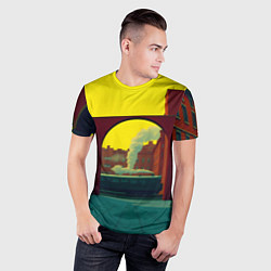 Футболка спортивная мужская Арт с поездом, цвет: 3D-принт — фото 2