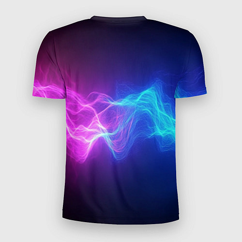 Мужская спорт-футболка Звуковая волна неоновый узор / 3D-принт – фото 2