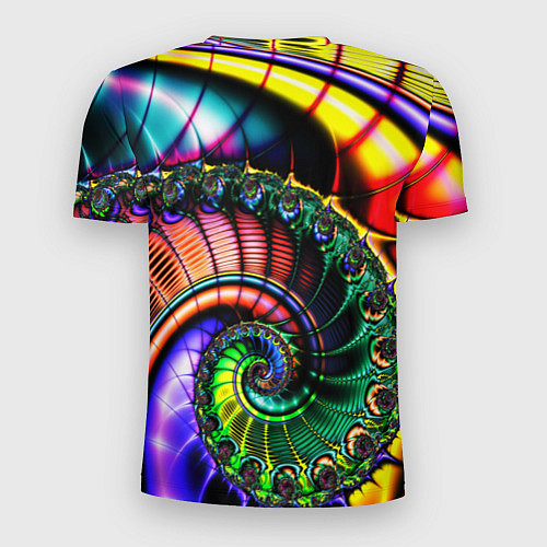 Мужская спорт-футболка Фрактальный узор неоновый / 3D-принт – фото 2