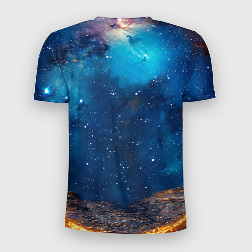 Мужская спорт-футболка Бульдог в космосе / 3D-принт – фото 2