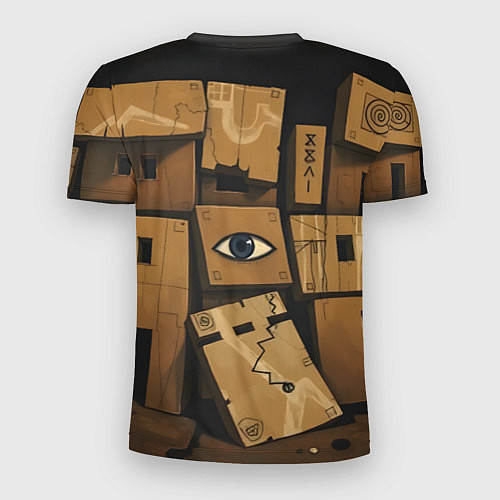 Мужская спорт-футболка Коробки и глаз / 3D-принт – фото 2