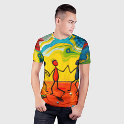 Футболка спортивная мужская Дружба человечков, цвет: 3D-принт — фото 2