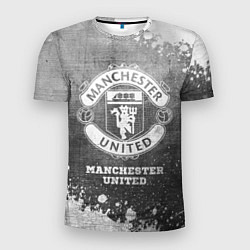 Футболка спортивная мужская Manchester United - grey gradient, цвет: 3D-принт