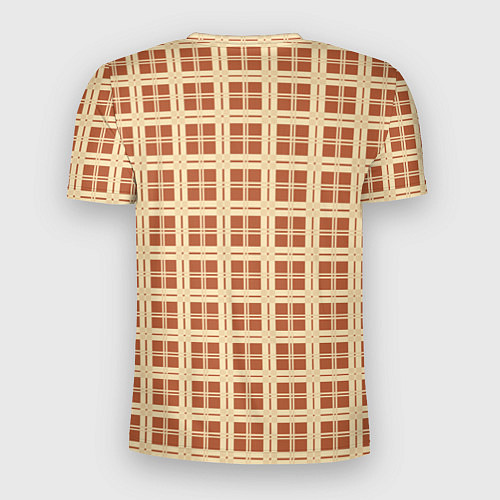 Мужская спорт-футболка Светлый коричневый простая клетка / 3D-принт – фото 2