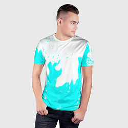 Футболка спортивная мужская Голубой огонь текстура, цвет: 3D-принт — фото 2