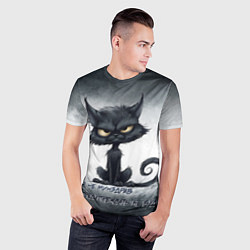 Футболка спортивная мужская Угрожающий кот, цвет: 3D-принт — фото 2