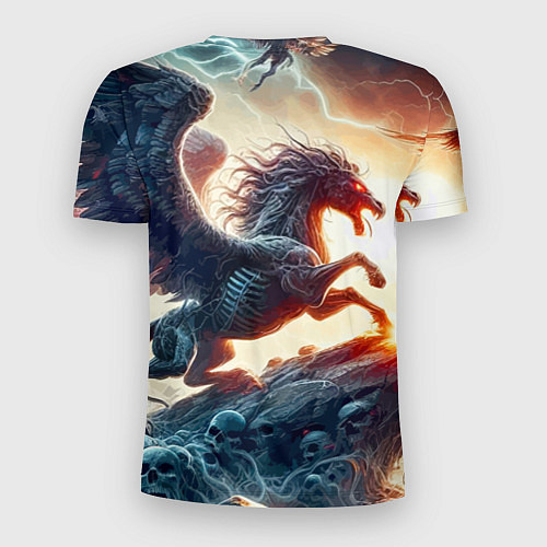 Мужская спорт-футболка Пегас тёмных сил - нейроарт / 3D-принт – фото 2
