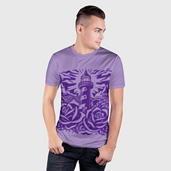 Футболка спортивная мужская Маяк с розами и корабли, цвет: 3D-принт — фото 2