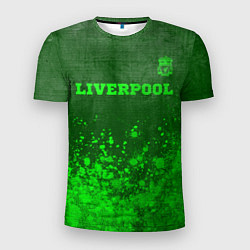 Мужская спорт-футболка Liverpool - green gradient посередине