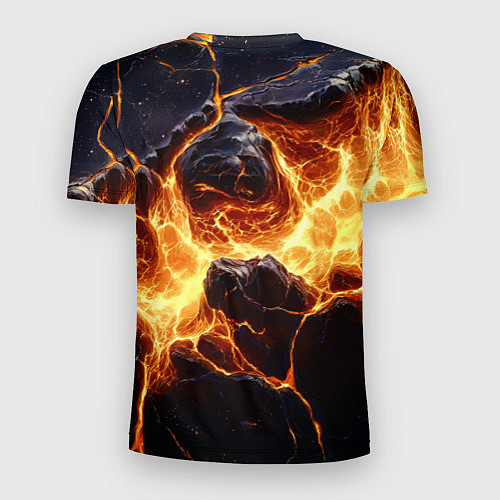 Мужская спорт-футболка Золотая лава текстура / 3D-принт – фото 2