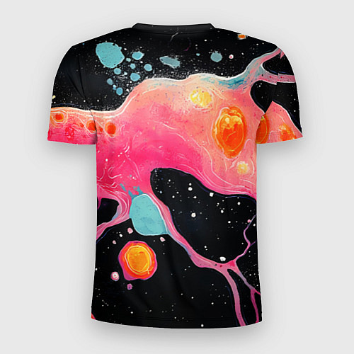 Мужская спорт-футболка Розовая текстура в черном / 3D-принт – фото 2