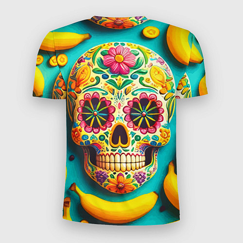 Мужская спорт-футболка Череп и бананы - летняя композиция / 3D-принт – фото 2