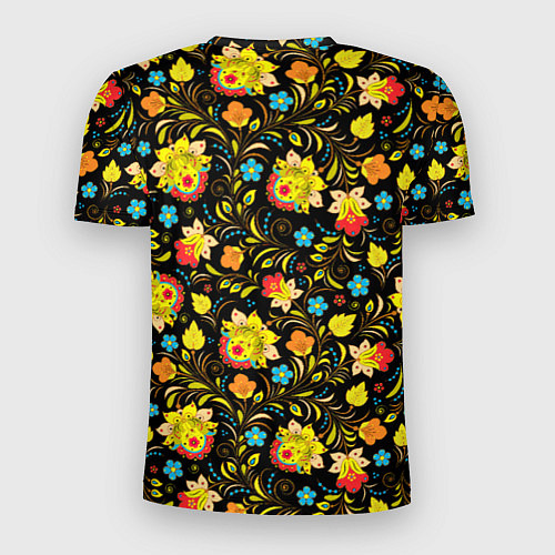 Мужская спорт-футболка Хохлома цветы / 3D-принт – фото 2