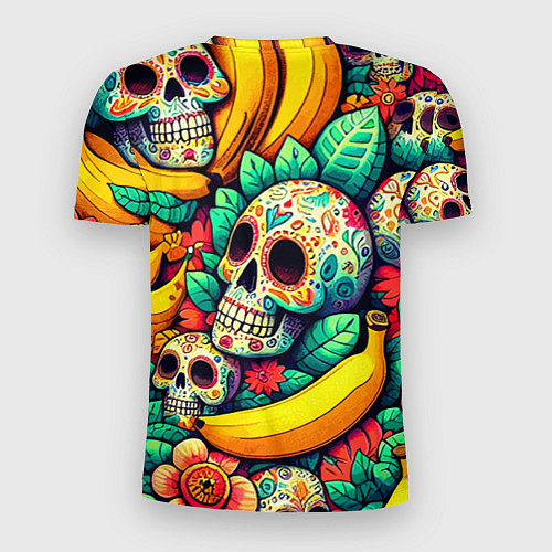 Мужская спорт-футболка Паттерн из черепов и бананов - нейроарт / 3D-принт – фото 2