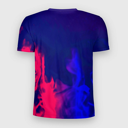 Мужская спорт-футболка Sally face neon flame / 3D-принт – фото 2