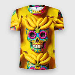 Футболка спортивная мужская Мексиканские черепа и бананы - паттерн, цвет: 3D-принт