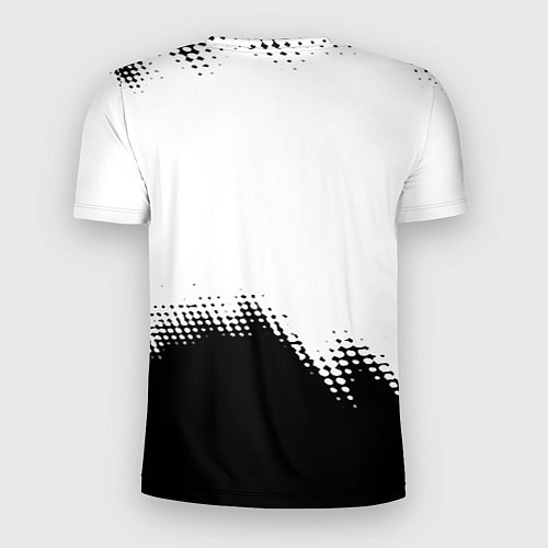 Мужская спорт-футболка Monster energy чёрно белые краски / 3D-принт – фото 2