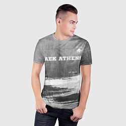 Футболка спортивная мужская AEK Athens - grey gradient посередине, цвет: 3D-принт — фото 2