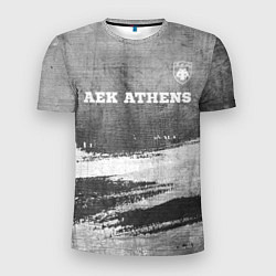 Мужская спорт-футболка AEK Athens - grey gradient посередине