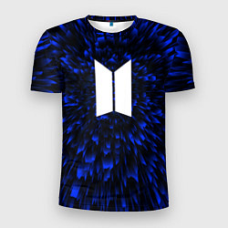 Футболка спортивная мужская BTS blue energy, цвет: 3D-принт