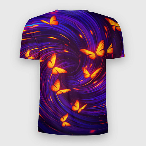 Мужская спорт-футболка Бабочки и фон-спираль - эффект перпективы / 3D-принт – фото 2