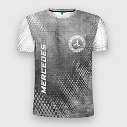 Мужская спорт-футболка Mercedes - grey gradient вертикально