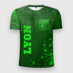 Мужская спорт-футболка Lyon - green gradient вертикально