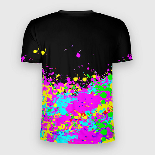 Мужская спорт-футболка Monster energy краски неоновые / 3D-принт – фото 2