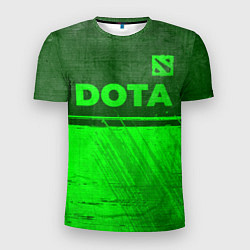 Мужская спорт-футболка Dota - green gradient посередине