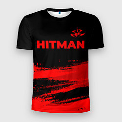 Футболка спортивная мужская Hitman - red gradient посередине, цвет: 3D-принт