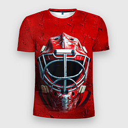 Мужская спорт-футболка Маска голкипера на красном