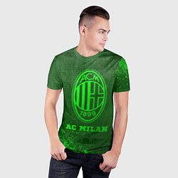 Футболка спортивная мужская AC Milan - green gradient, цвет: 3D-принт — фото 2