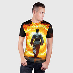 Футболка спортивная мужская Айкидоист и огненный вихрь, цвет: 3D-принт — фото 2