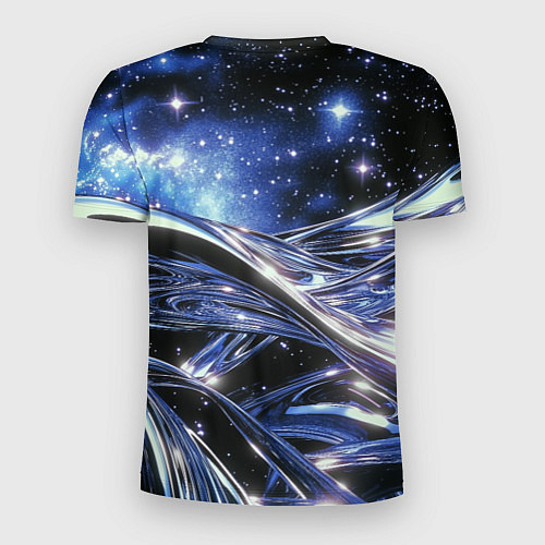 Мужская спорт-футболка Закрученные линии и звезды - космическая абстракци / 3D-принт – фото 2
