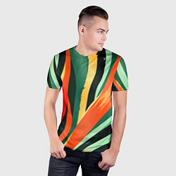 Футболка спортивная мужская Тропическая жаркая абстракция, цвет: 3D-принт — фото 2