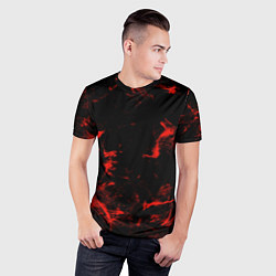 Футболка спортивная мужская Color red black, цвет: 3D-принт — фото 2