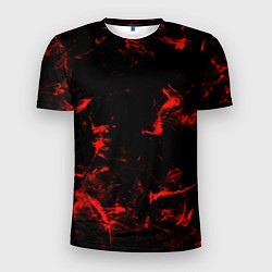 Мужская спорт-футболка Color red black