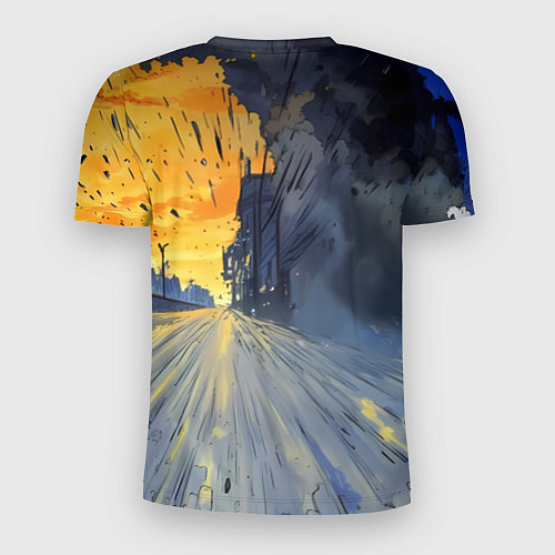 Мужская спорт-футболка Красная BMW на скорости / 3D-принт – фото 2