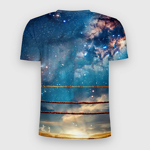 Мужская спорт-футболка Тайский боксер в космосе / 3D-принт – фото 2