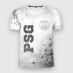 Мужская спорт-футболка PSG - white gradient вертикально