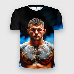 Футболка спортивная мужская Дастин Порье в дыму, цвет: 3D-принт