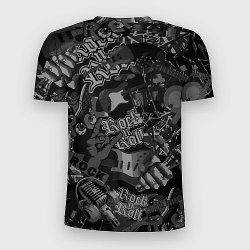 Мужская спорт-футболка Кукрыниксы логотип на фоне гитар / 3D-принт – фото 2