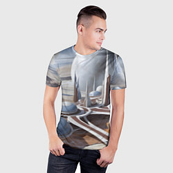 Футболка спортивная мужская Город на другой планете, цвет: 3D-принт — фото 2