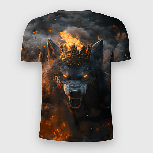 Мужская спорт-футболка Волк в огне / 3D-принт – фото 2