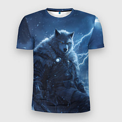 Футболка спортивная мужская Волк повелитель молний, цвет: 3D-принт